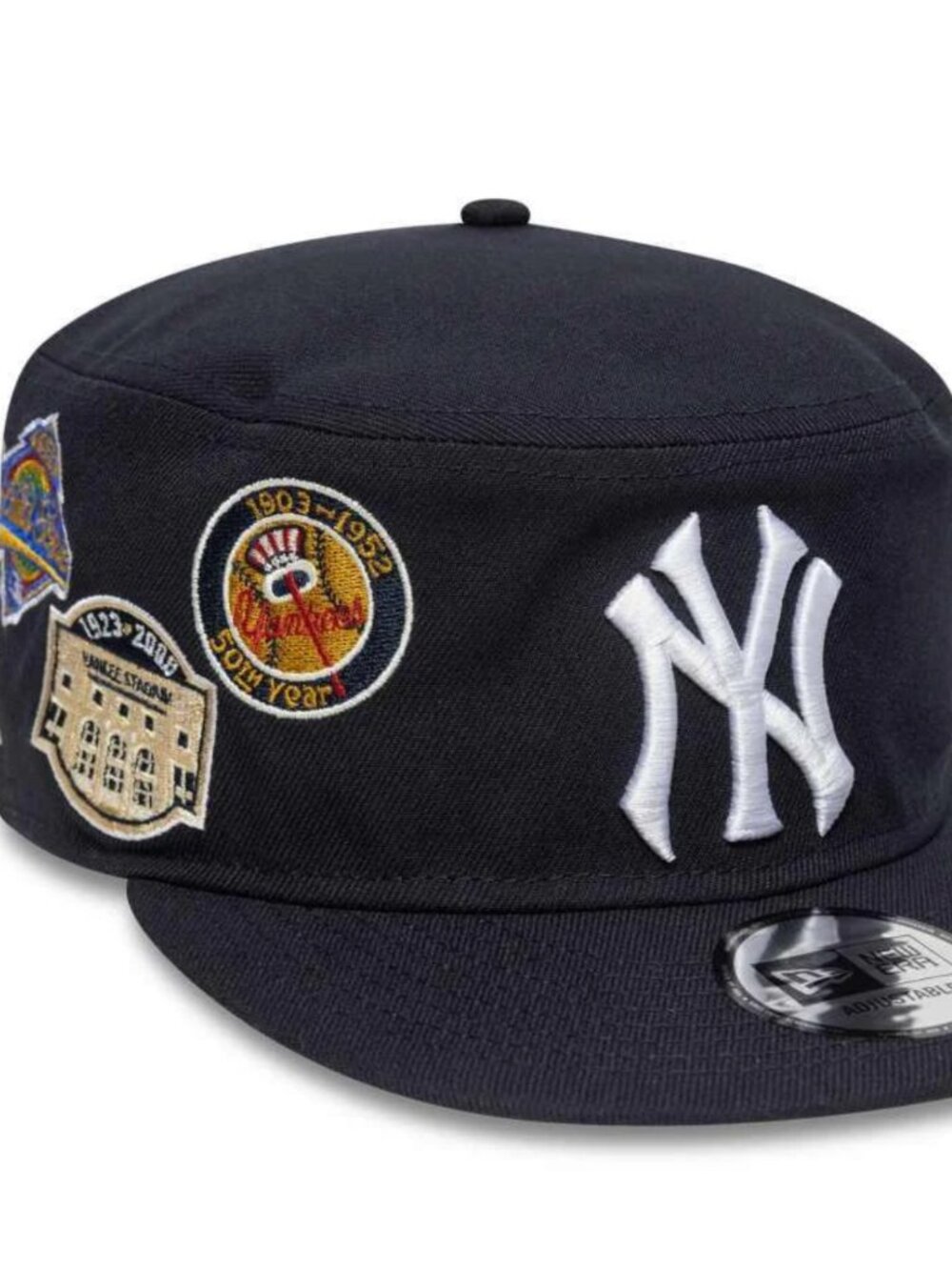 New Era MLB New York Yankees Navy Embroidered Side Patches Snapback Pillbox Cap